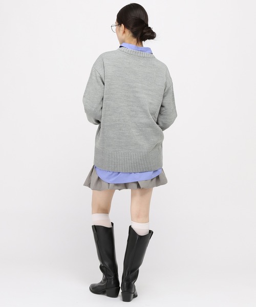 ニット セーター K-POPアイドル着用「UNISEX」AMES WORLDWIDE／ベーシックプルオーバーニット レディース メンズ AMESーWORLDWIDE ニット セーター K-POPアイドル着用「UNISEX