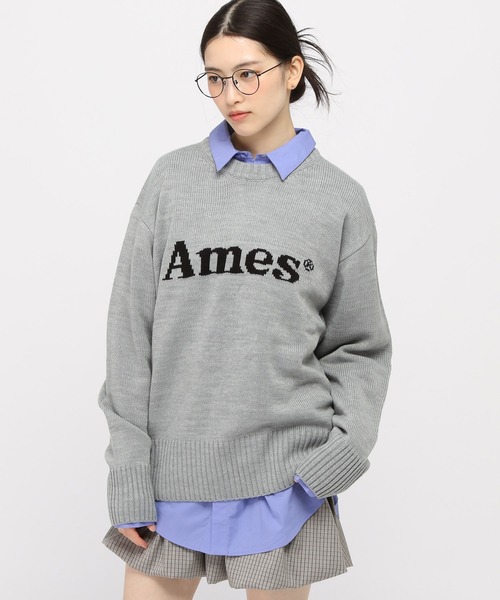 ★AMES-WORLDWIDE★BASIC PULLOVER KNIT KHAKI★正規品/直送料込 AMESーWORLDWIDE ニット セーター K-POPアイドル着用「UNISEX