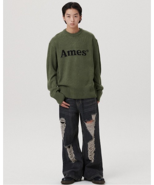 ★AMES-WORLDWIDE★A BOUCLE HOODIE GREY★正規品/韓国直送料込 A'GEM/9 × .kom 『AMESWORLDWIDE/アメスワールドワイド』 BASIC