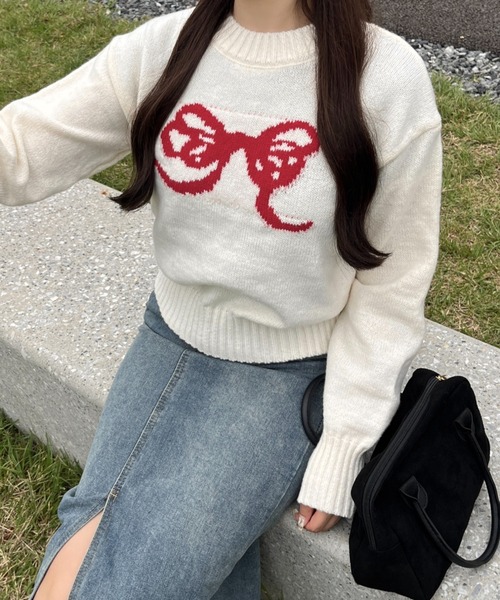 by your closet ニット セーター もちもち リボン レディース