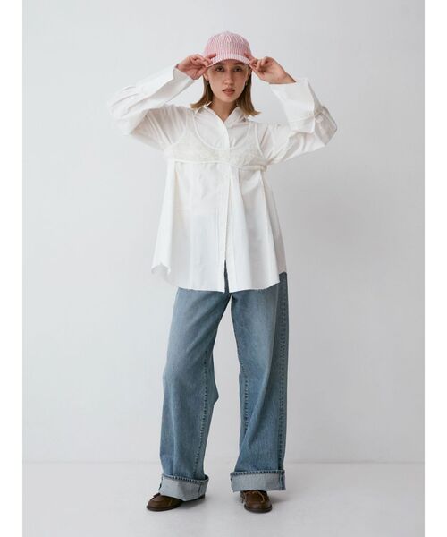 Ungrid ブラウス シャツ カットオフビッグシルエットシャツ