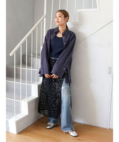ブラウス シャツ ビッグシルエットカットジャガードブラウス レディース フィルムカットジャガードブラウス | シャツ・ブラウス | Noela