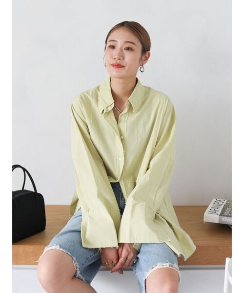Ungrid ブラウス シャツ カットオフビッグシルエットシャツ