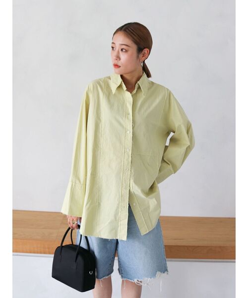 ブラウス シャツ カットオフビッグシルエットシャツ レディース Ungrid ブラウス シャツ カットオフビッグシルエットシャツ