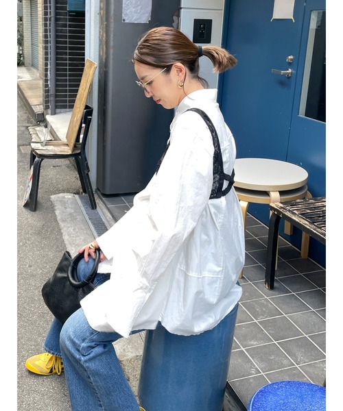 ブラウス シャツ カットオフビッグシルエットシャツ レディース Ungrid ブラウス シャツ カットオフビッグシルエットシャツ
