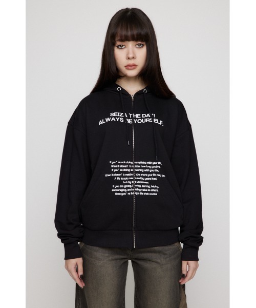 ^*！様 LAGUA GEM LETTERING BIG フーディ パーカー LAGUA GEM LETTERING BIG フーディ パーカー ブラック