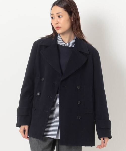 COMME CA ピーコート pコート モールスキン コート レディース