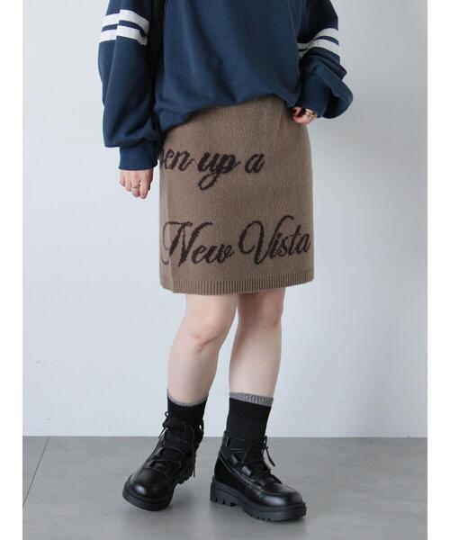 ehka sopo（エヘカソポ） スカート ロゴニットミニスカート