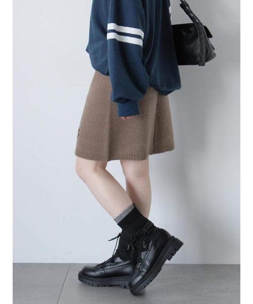 ehka sopo（エヘカソポ） スカート ロゴニットミニスカート