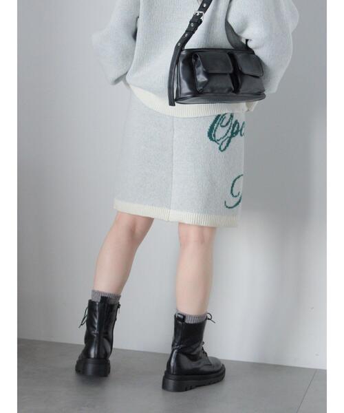 ehka sopo（エヘカソポ） スカート ロゴニットミニスカート