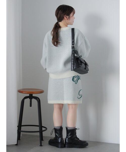 ehka sopo（エヘカソポ） スカート ロゴニットミニスカート