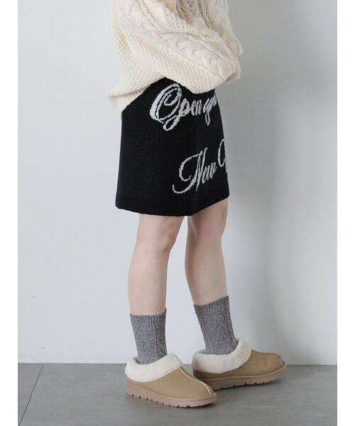 ehka sopo（エヘカソポ） スカート ロゴニットミニスカート