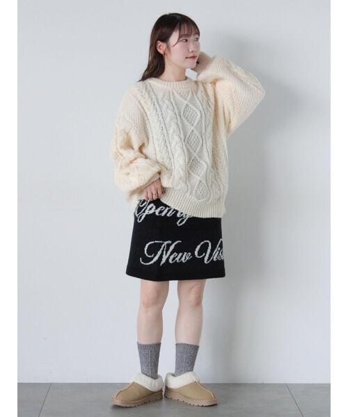 ehka sopo（エヘカソポ） スカート ロゴニットミニスカート