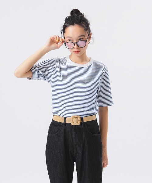 tシャツ HT Cotton5分袖ボーダーニット レディース Healthknit tシャツ 「別注」Health Knit / ボーダー フライス 5