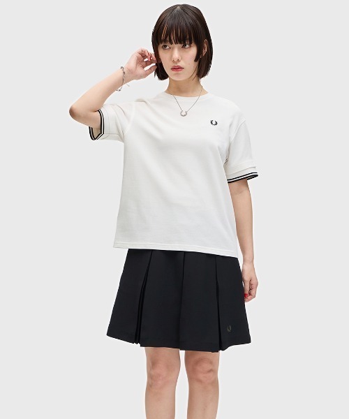 tシャツ Tipped Pique T-Shirt／ティップラインポロＴシャツ レディース FRED PERRY tシャツ Tipped Pique T-Shirt／ティップラインポロ