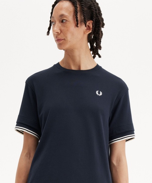 tシャツ Tipped Pique T-Shirt／ティップラインポロＴシャツ レディース FRED PERRY tシャツ Tipped Pique T-Shirt／ティップラインポロ
