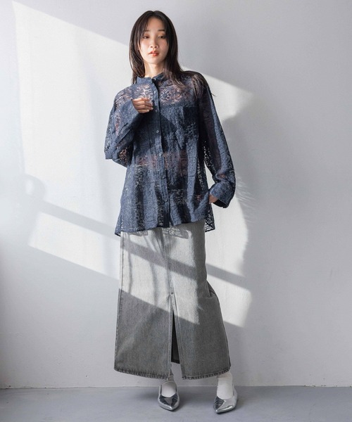 LOWRYS FARM（ローリーズファーム） ブラウス シャツ バンドカラー