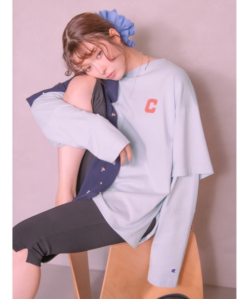 tシャツ 「Champion」レイヤードロンＴ レディース Champion tシャツ 「Champion」レイヤードロンT レディース