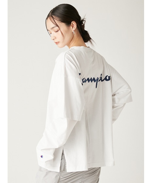 tシャツ 「Champion」レイヤードロンＴ レディース Champion tシャツ 「Champion」レイヤードロンT レディース