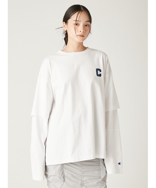 tシャツ 「Champion」レイヤードロンＴ レディース Champion tシャツ 「Champion」レイヤードロンT レディース
