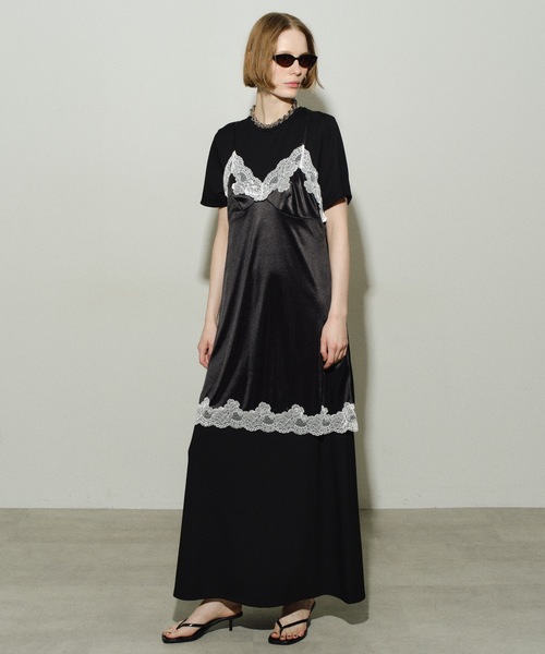 Cotton Jersey Tee Dress Tシャツ ドレス ワンピース ワンピース Long T-shirt dress / ロングTシャツドレス