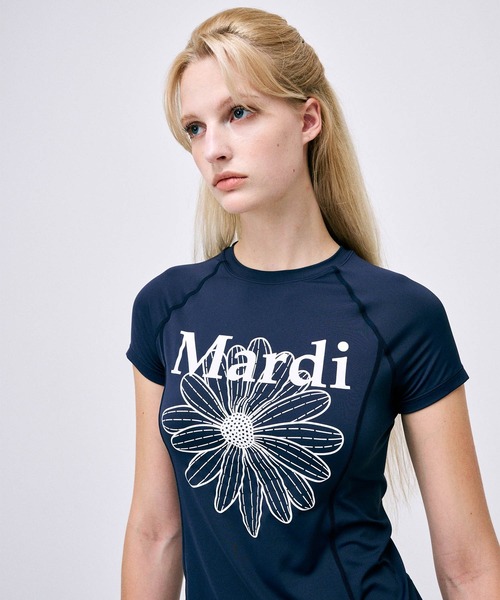 Mardi Mercredi tシャツ AIRLIFT slim fit top flowermardi