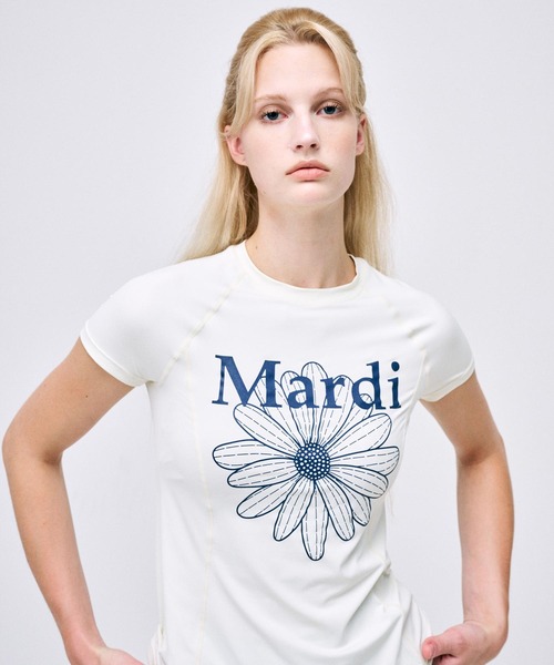 Mardi Mercredi tシャツ AIRLIFT slim fit top flowermardi