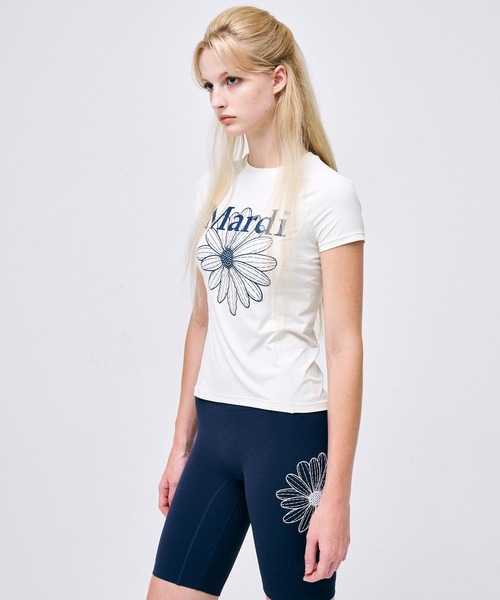 フィットネストップス MARDI MERCREDI[ACTIF] AIRLIFT slim fit top flowermardi Mardi Mercredi tシャツ AIRLIFT slim fit top flowermardi