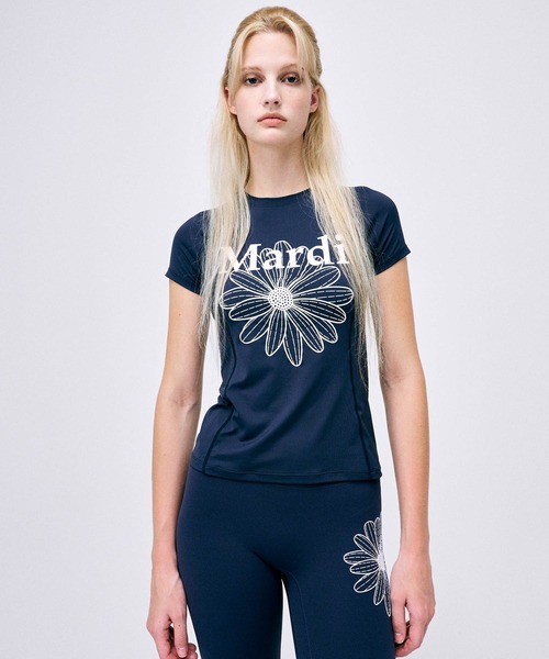 フィットネストップス MARDI MERCREDI[ACTIF] AIRLIFT slim fit top flowermardi Mardi Mercredi tシャツ AIRLIFT slim fit top flowermardi