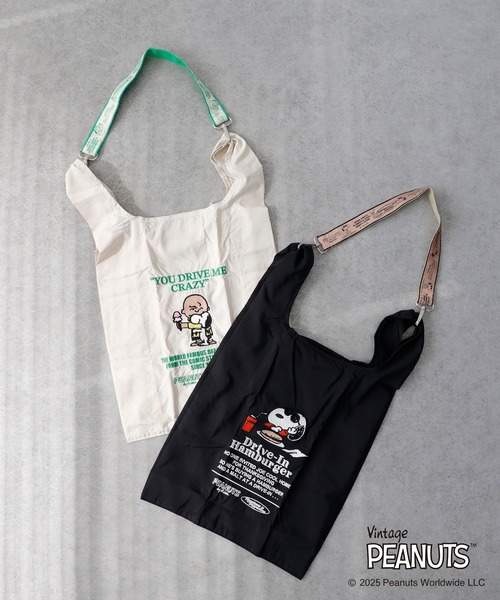 新品未使用 タグ付き 正規品 スヌーピー トートバッグ Lサイズ ストラップ付き Three Four Time トートバッグ 「PEANUTS」ストラップ付き