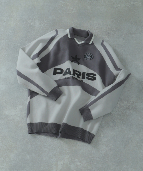 PARIS SAINT-GERMAIN Vネックセーター Nike Paris Saint-Germain Tech Pack Ivory Navy Soccer Knit Sweater