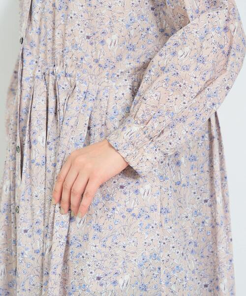 ADIEU TRISTESSE フラワープリントシャツワンピース パープル ADIEU TRISTESSE フラワープリントシャツワンピース パープル