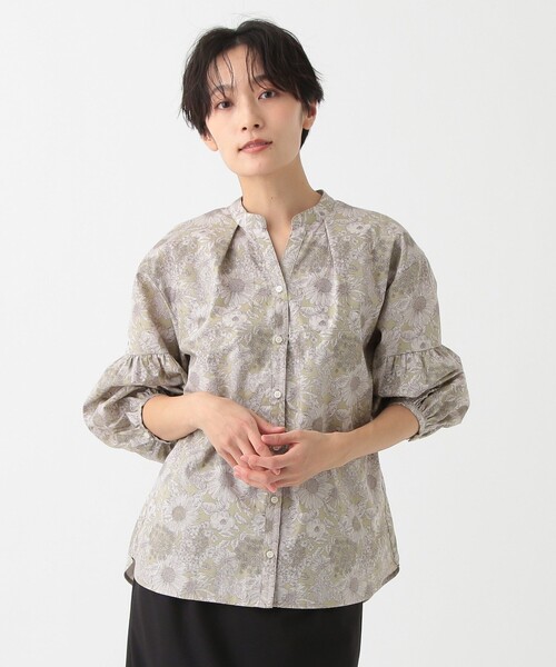 ブラウス シャツ タックデザインスキッパーブラウス/リバティプリント レディース