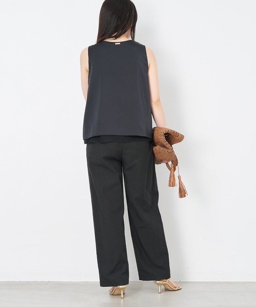 MICA&DEAL タンクトップ ノースリーブ サテンタンクトップ