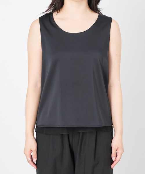 MICA&DEAL タンクトップ ノースリーブ サテンタンクトップ