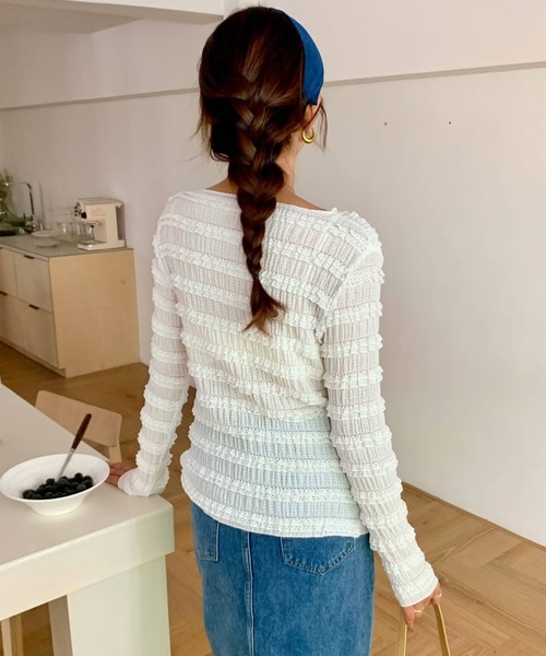 シャーリングフリルトップス NOGLE - ◾️Gathered shirred frill top ギャザーシャーリング