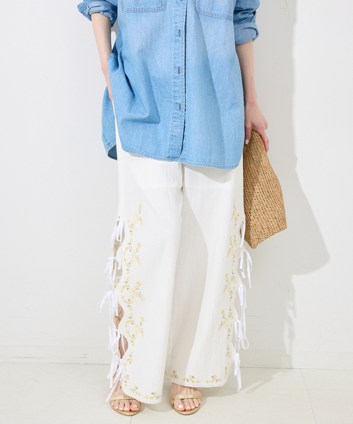 【新品未使用】SLOBE IENA 　ribbon パンツ　リボンパンツ SLOBE IENA｜《WEB/一部店舗限定》ribbon パンツ | Rakuten