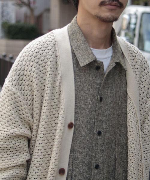 「GLOSTER」 ニットカーディガン MEDIUM アイボリー メンズ_画像6