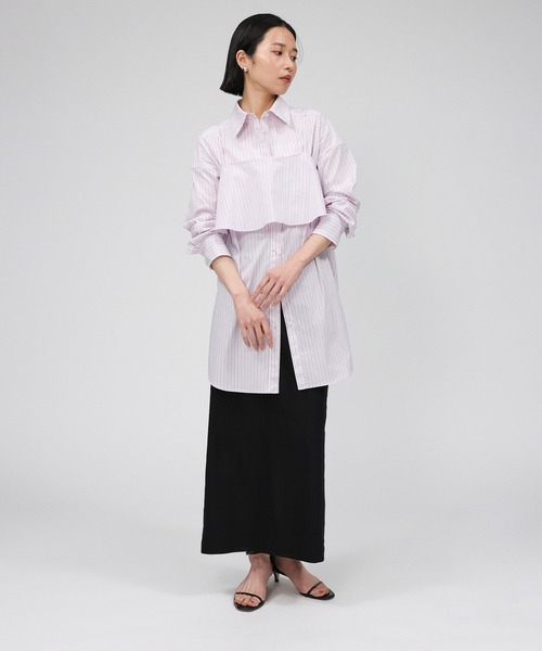 BABYLONE（バビロン） ブラウス シャツ ビスチェ付きストライプシャツ