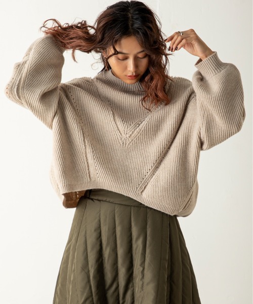 「MILLION CARATS」 長袖ニット FREE ベージュ レディース_画像7