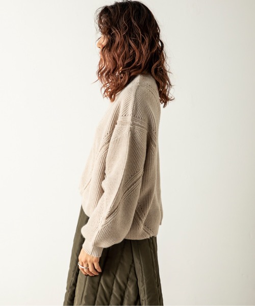 「MILLION CARATS」 長袖ニット FREE ベージュ レディース_画像9
