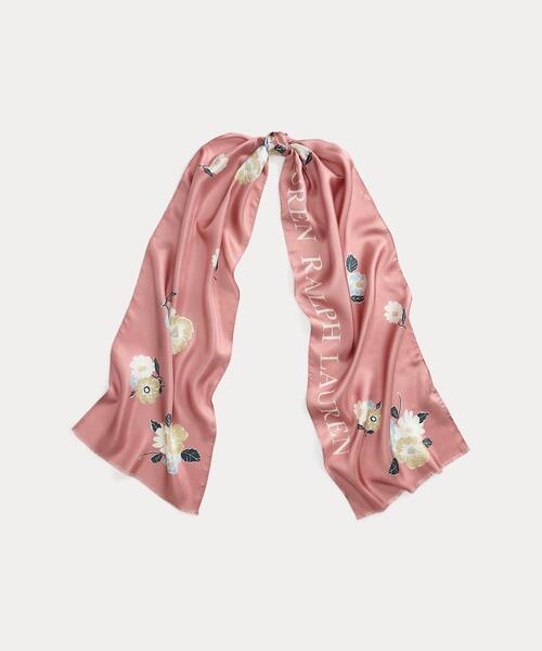 【新品】ラルフローレン　シルクスカーフ LAUREN RALPH スカーフ バンダナ フローラル シルク レディース