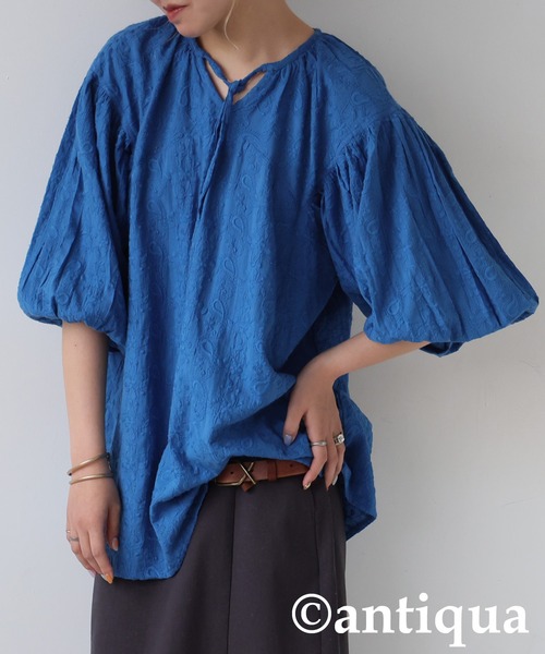 ブラウス シャツ ペイズリー刺繍ブラウス レディース