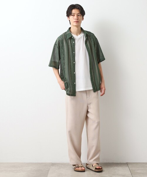 THE SHOP TK シャツ クラフトレースアンサンブルシャツ「半袖T