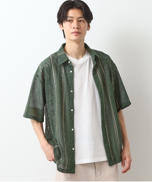 THE SHOP TK シャツ クラフトレースアンサンブルシャツ「半袖Tシャツ