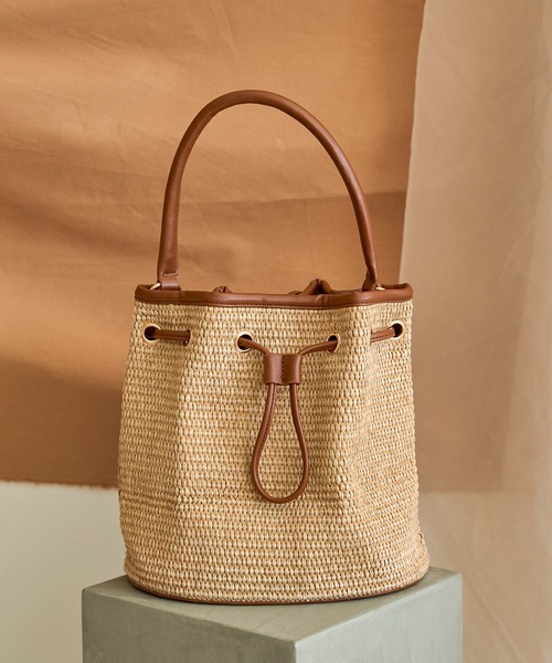 mideal かごバッグ カゴバッグ drawstring ribbon basket bag