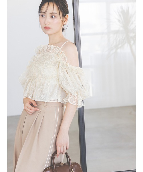 SNIDEL ブラウス シャツ Sustainableギャザーオフショルブラウス