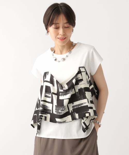 Elura（エルーラ） tシャツ 半袖 スカーフドッキングTシャツ/322550