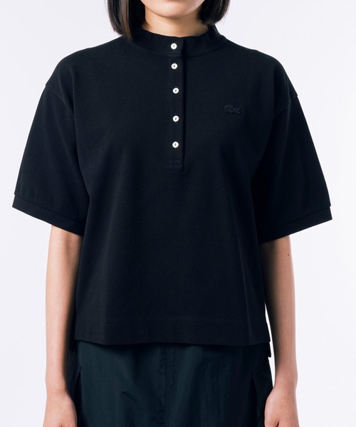 「LACOSTE」 半袖ポロシャツ 40 ブラック レディース