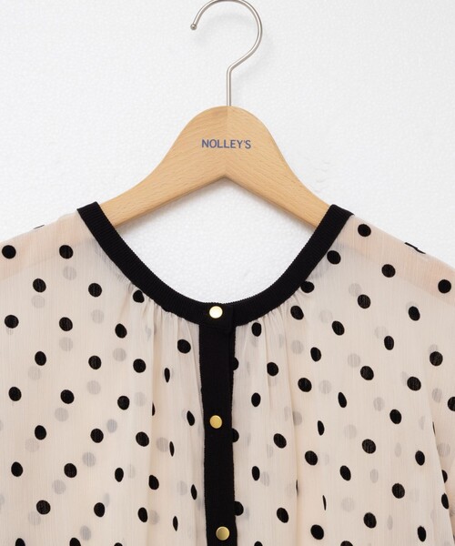 NOLLEY’S シアーフロッキードットクルーネックカーディガン シアーフロッキードットクルーネックカーディガン | NOLLEY'S